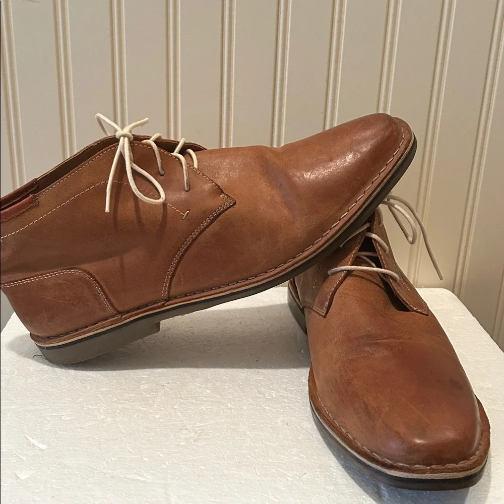 Steve Madden Leather Chukka LaceUp ankle bootie shoes men’s size 16 camel brown
